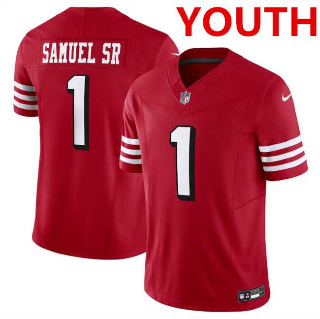 Youth San Francisco 49ers #1 Deebo Samuel New Red F.U.S.E. Vapor Untouchable Limited Football Stitched Jersey Dzhi->youth nfl jersey->Youth Jersey